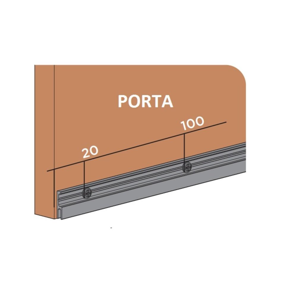 Perfil Guia Inferior em Pvc Sistema Multi Barra com 03 Metros Preto Rometal 01 Unidade - 2