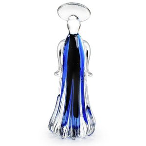 Anjo Em Cristal Murano Azul - São Marcos 32Cm
