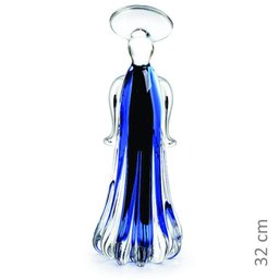 Anjo Em Cristal Murano Azul - São Marcos 32Cm - 2