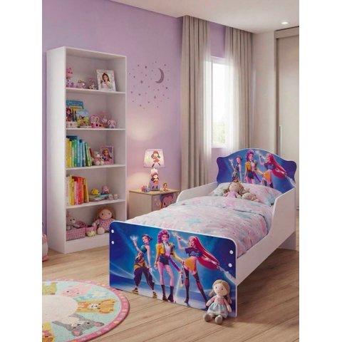 Kit Quarto Infantil Mini Cama Kpop Huntrix + Estante Armário