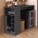 Ver imagem 3 de Bancada Balcão/Mesa Ilha de Cozinha Gourmet com Adega e 1 Porta 140cm Atenas Fidelitá Chumbo