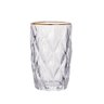 Jogo 6 Copos de Vidro Diamante Diamond Transparente com Borda Dourada 400ml em Casa Tem - 3
