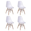 Ver imagem 4 de Conjunto de Mesa de Jantar Eames Eiffel Quadrada 90cm Tampo de Madeira Preto com 4 Cadeiras Brancas