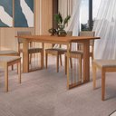 Ver imagem 3 de Conjunto Sala de Jantar Dora em Madeira Maciça 6 Cadeiras Linho Fendi