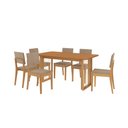 Ver imagem 2 de Conjunto Sala de Jantar Dora em Madeira Maciça 6 Cadeiras Linho Fendi