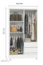 Ver imagem 4 de Guarda Roupas Fit 3.2 Santos Andira -3 Portas 2 Gavetas 191x 69 Cm:branco