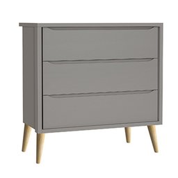 Quarto Infantil Theo 2 portas Cinza Fosco com Pés Madeira Natural - Reller Móveis - 7