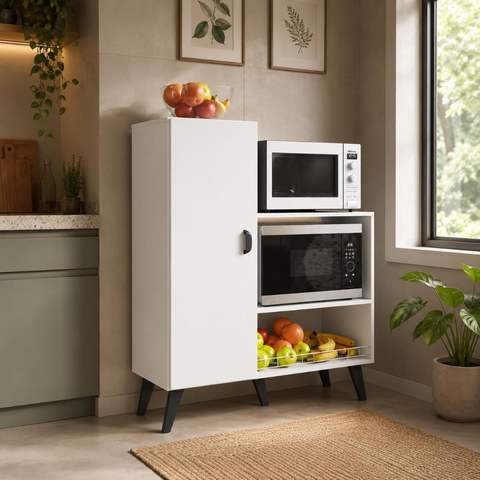 Balcão Fruteira para Fornos com 1 Porta 96cm Branco