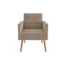 Kit 02 Poltronas Luxo Decorativas Nina E Puff Suede Bege - 2