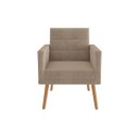Ver imagem 2 de Kit 02 Poltronas Luxo Decorativas Nina E Puff Suede Bege