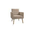 Ver imagem 3 de Kit 02 Poltronas Luxo Decorativas Nina E Puff Suede Bege