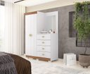 Ver imagem 5 de Cômoda Roupeiro Cristal com Espelho para Quarto - Branco/Camarim Flex Vila Rica