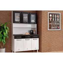 Cozinha Modulada Telasul Star New Kit Aço 6 Portas e 3 Gavetas 120cm Branco/preto-telasul - 1