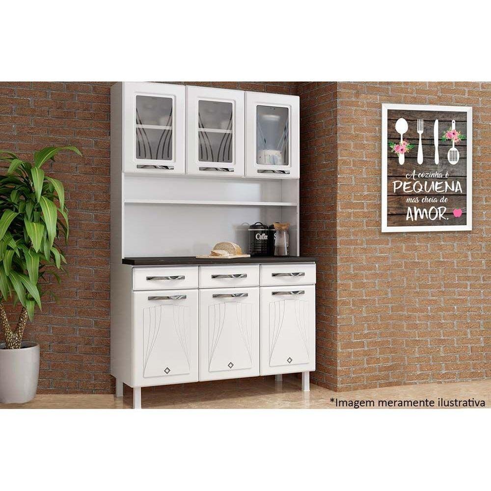 Cozinha Modulada Telasul Star New Kit Aço 6 Portas e 3 Gavetas 120cm Branco/preto-telasul - 7