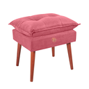 Ver imagem 1 de Puff Banqueta para Descanso Penteadeira em Suede Rose