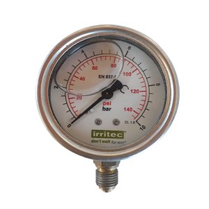 Manometro de Glicerina Corpo Metalico 0 a 10 BAR