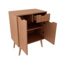 Ver imagem 2 de Bancada de Banheiro C/ Pés Bn3637 S/ Cuba C/ 2 Portas e 1 Gaveta 60cm Amêndoa - Tecno Mobili