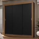 Ver imagem 1 de Guarda-roupa Casal 3 Portas de Correr Rustic/preto Sublime Madesa Rustic/preto