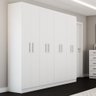 Quarto de Casal Ele e Ela Guarda-Roupa 8 Portas e Cômoda 10 Gavetas Branco - Panorama Móveis - 6