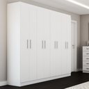 Ver imagem 6 de Quarto de Casal Ele e Ela Guarda-Roupa 8 Portas e Cômoda 10 Gavetas Branco - Panorama Móveis