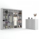 Ver mais imagens de Quarto de Casal Ele e Ela Guarda-Roupa 8 Portas e Cômoda 10 Gavetas Branco - Panorama Móveis