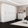 Quarto de Casal Ele e Ela Guarda-Roupa 8 Portas e Cômoda 10 Gavetas Branco - Panorama Móveis - 1