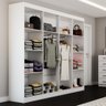 Quarto de Casal Ele e Ela Guarda-Roupa 8 Portas e Cômoda 10 Gavetas Branco - Panorama Móveis - 7