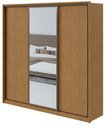 Ver imagem 2 de Guarda-Roupa Casal Spazio Glass 240 c/ Espelho Amêndoa Clean - Lopas