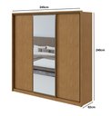 Ver imagem 3 de Guarda-Roupa Casal Spazio Glass 240 c/ Espelho Amêndoa Clean - Lopas