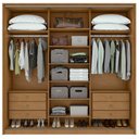 Ver imagem 4 de Guarda-Roupa Casal Spazio Glass 240 c/ Espelho Amêndoa Clean - Lopas