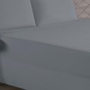 Ver imagem 3 de Jogo de Cama Casal Nobre 3 Peças Luva de Box 55cm de Altura Malha 100% Algodão - Cinza