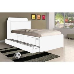 Cama Bau Tamires Branco com Bau e com Cama Auxiliar - 1