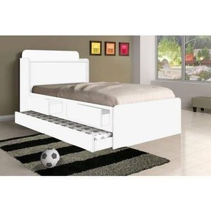 Cama Bau Tamires Branco com Bau e com Cama Auxiliar