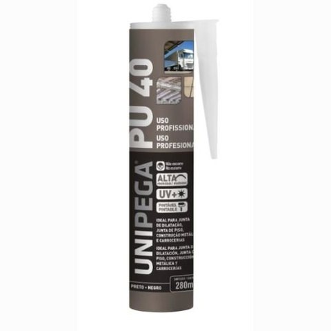 Cola Pu 40 Profissional Placa Revestimento Pvc 400g Unipega:Preto