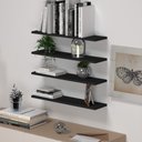 Ver imagem 1 de Kit Prateleiras em Mdf 8 Unidades- Suporte Invisivel - Preto Tamanho 60x15