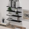 Kit Prateleiras em Mdf 8 Unidades- Suporte Invisivel - Preto Tamanho 60x15 - 1
