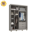 Ver imagem 4 de Guarda Roupa Milão 2 Portas de Correr 235x170 cm 100% MDF Cinza Casamia