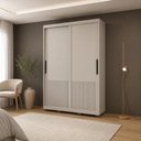 Ver imagem 1 de Guarda Roupa Milão 2 Portas de Correr 235x170 cm 100% MDF Cinza Casamia