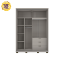 Ver imagem 5 de Guarda Roupa Milão 2 Portas de Correr 235x170 cm 100% MDF Cinza Casamia