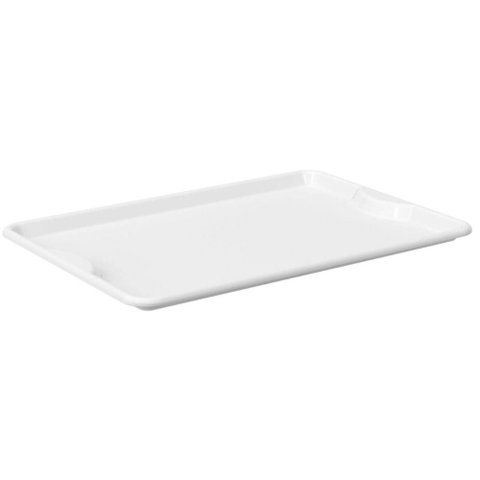 Kit 24 Bandejas para Servir 48x33cm Plástico Branco Coza Uno Horeca Buffet Refeitório Restaurante