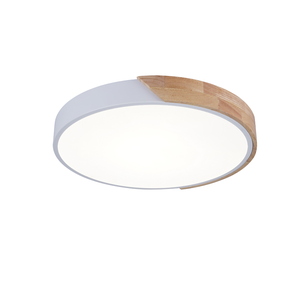 Plafon Led de Sobrepor Luz Amarela Neutra Branca 40cm 72w Bivolt:branco/madeira