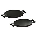 Ver imagem 1 de Bifeteira Redonda Preto Dupla Face em Ferro Fundido 33 Cm