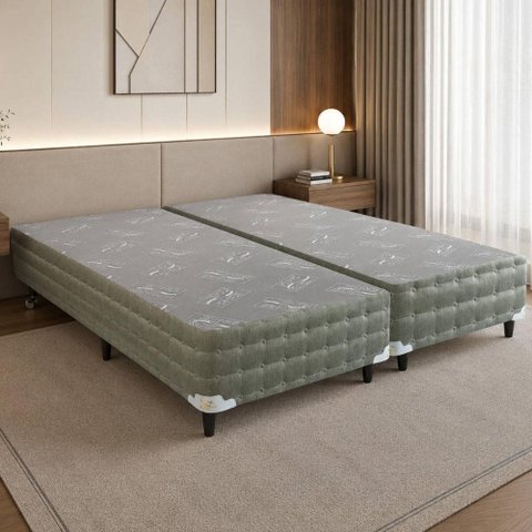 Base Box Bipartido Queen (158x198x41) King Koil CR463D Cinza