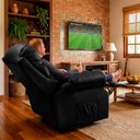 Ver imagem 4 de Poltrona do Papai Reclinavel Atlas Conforto Corino Preto Sala Quarto - Arkell
