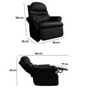 Ver mais imagens de Poltrona do Papai Reclinavel Atlas Conforto Corino Preto Sala Quarto - Arkell