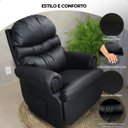 Ver imagem 5 de Poltrona do Papai Reclinavel Atlas Conforto Corino Preto Sala Quarto - Arkell
