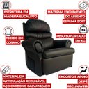 Ver imagem 6 de Poltrona do Papai Reclinavel Atlas Conforto Corino Preto Sala Quarto - Arkell