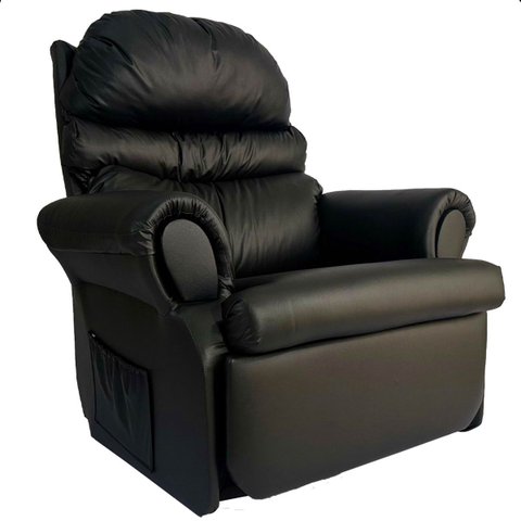 Poltrona do Papai Reclinavel Atlas Conforto Corino Preto Sala Quarto - Arkell