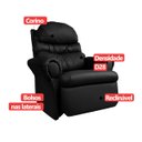 Ver imagem 6 de Poltrona do Papai Reclinavel Atlas Conforto Corino Preto Sala Quarto - Arkell
