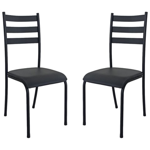 Kit 2 Cadeiras para Cozinha e Sala de Jantar 541.Sli Preto